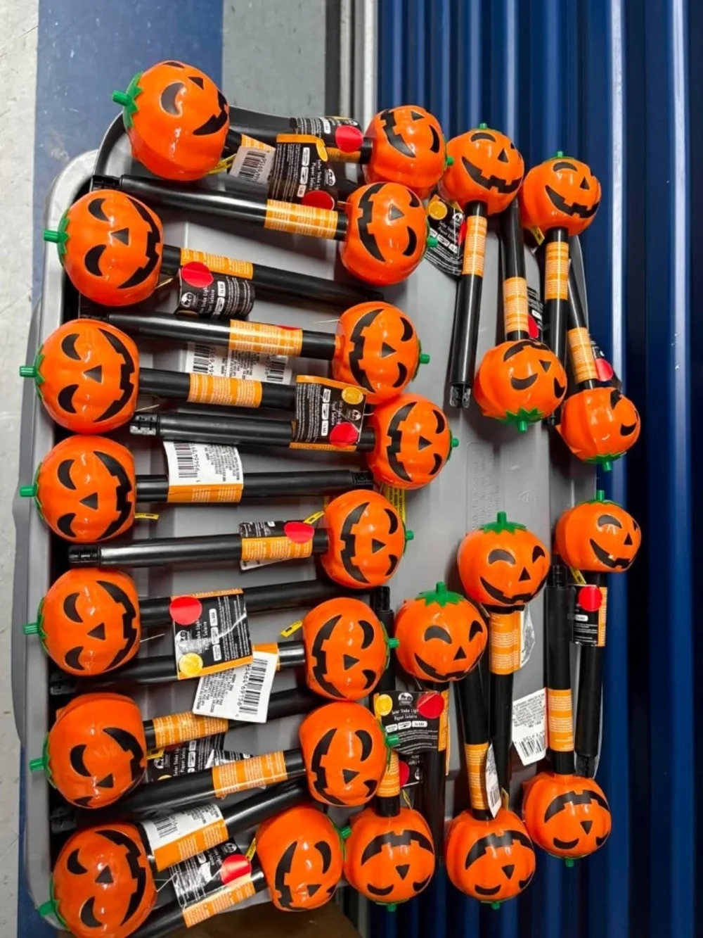 Halloween Pumpkin Party Picks - Orange Jack-O'-Lantern Party Sticks